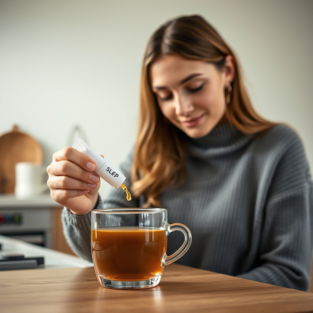 Illustration for Can you mix sleep drops into water or tea?